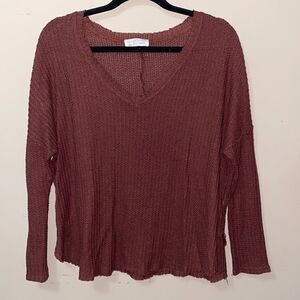 Waffle Knit Maroon Blouse!!